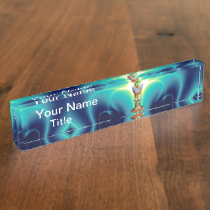 Porte-nom BOWL OF HYGEIA Medicine, Pharmacie Turquoise Bleu