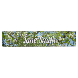 Porte-nom Branche of Dogwood Blossoms Spring Trees