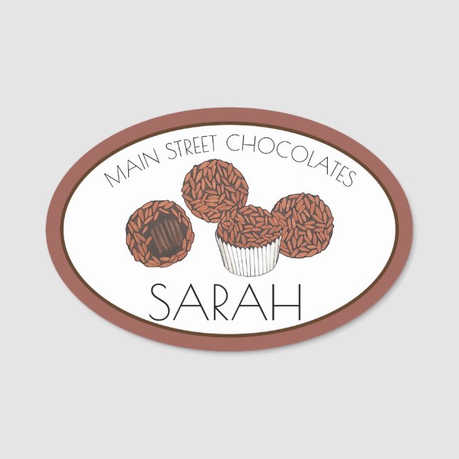 Porte-nom Brigadeiro Brésilienne Chocolat Vente de pain (Devant)
