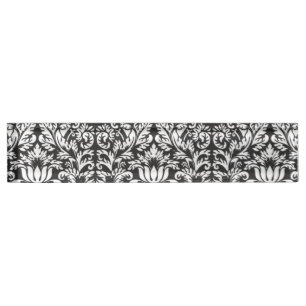 Porte-nom Brocard de dentelle en damas noir et blanc vintage