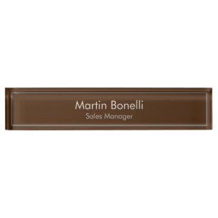 Porte-nom Brown Plain Simple Moderne Professionnel