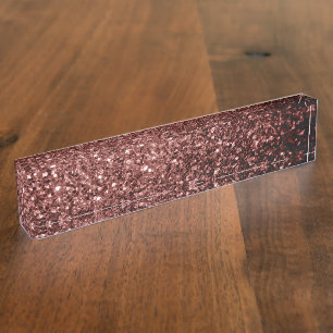 Porte-nom Brown rouge faux Parties scintillant scintille