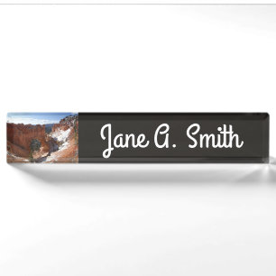 Porte-nom Bryce Canyon Pont naturel Paysage neigeux Photo