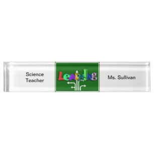 Porte-nom Bureau acrylique de l'enseignant scientifique Plaq