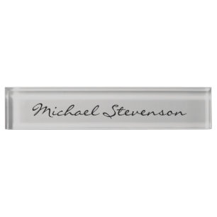 Porte-nom Bureau d'affaires moderne gris noir Nom Plaque