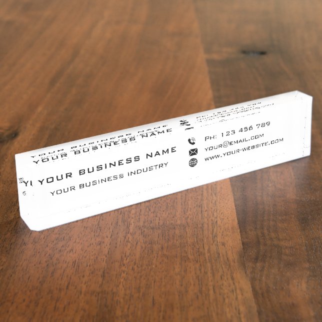 Porte-nom Bureau d'affaires personnalisé Modèle de plaque (Taille)