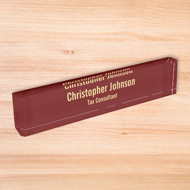 Porte-nom Bureau d'affaires professionnel Faux Gold (Professional Executive Business Office Faux Gold Name Plate)
