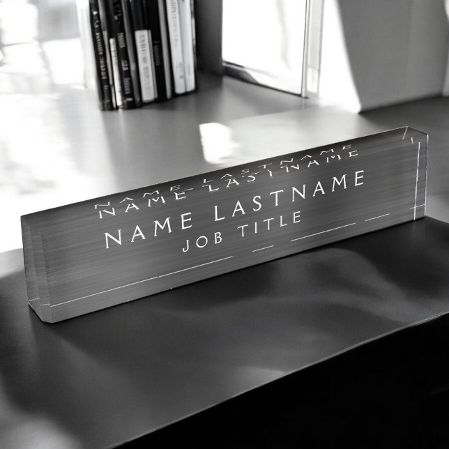 Porte-nom Bureau d'affaires professionnel noir (Créateur téléchargé)