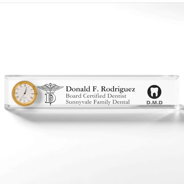 Porte-nom Bureau de dentiste customisé (Devant)