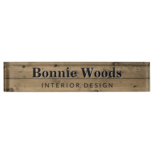 Porte-nom Bureau de douane en bois rustique de dessinateur