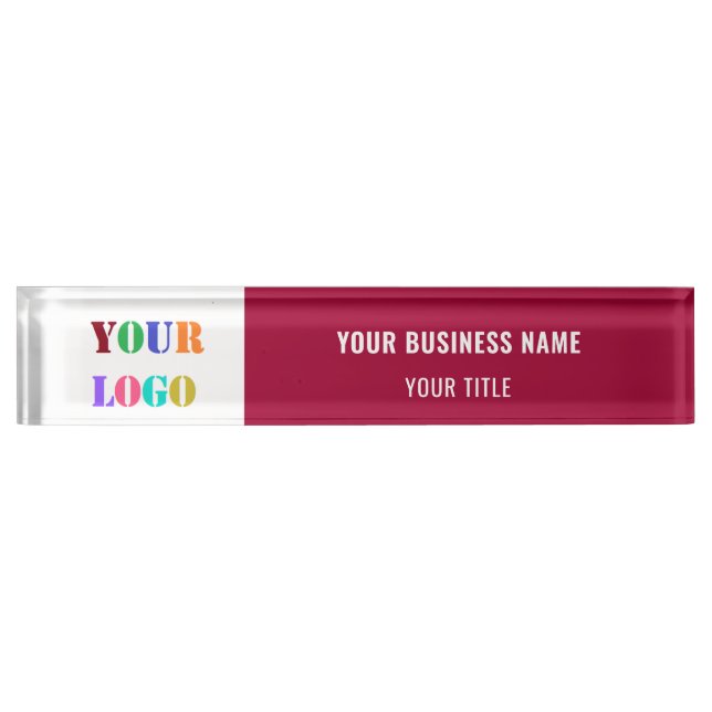 Porte-nom Bureau de logo d'entreprise Nom Plaque Modèle Vos  (Devant)