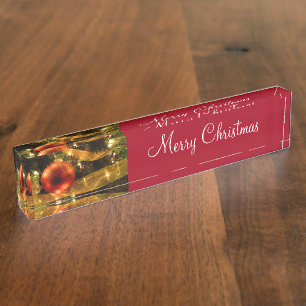 Porte-nom Bureau de Noël classique