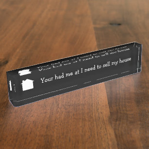 Porte-nom Bureau drôle d'immobiliers