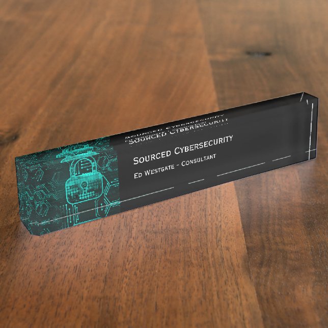 Porte-nom Bureau du consultant en cybersécurité Nom Plaque (Taille)