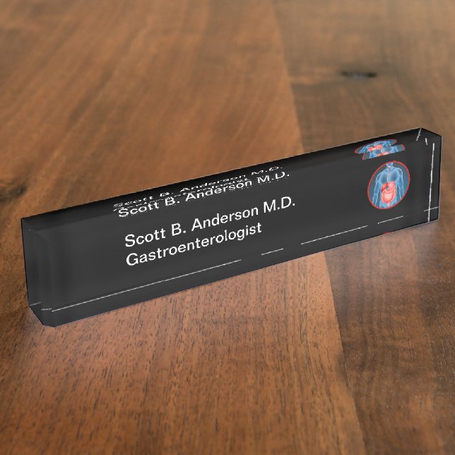 Porte-nom Bureau du gastroentérologue professionnel Médicale (Taille)