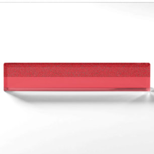 Porte-nom Bureau en acrylique rouge tomate à deux tons plaqu