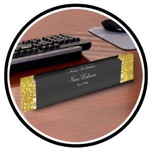 Porte-nom Bureau exécutif chic d'or et de parties