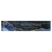 Bureau Immobilier Moderne Bleu Nuit Agate Dorée