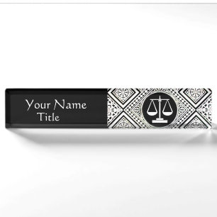 PORTE-NOM BUREAU JURIDIQUE, PROCUREUR BLACK BLACK WHITE DAMA