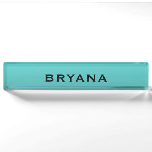 Porte-nom Bureau personnalisé Turquoise Aqua