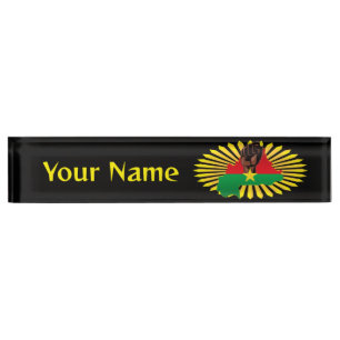 Porte-nom Burkina Faso Carte, drapeau et première révolution