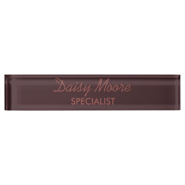 Porte-nom Business brown simple nom personnalisé (Devant)