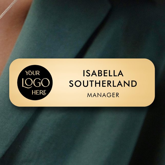 Porte-nom Business Logo Modern Professional Employee Gold (Créateur téléchargé)