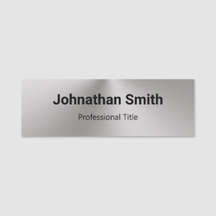 Porte-nom Business Silver and Black Name Titre professionnel