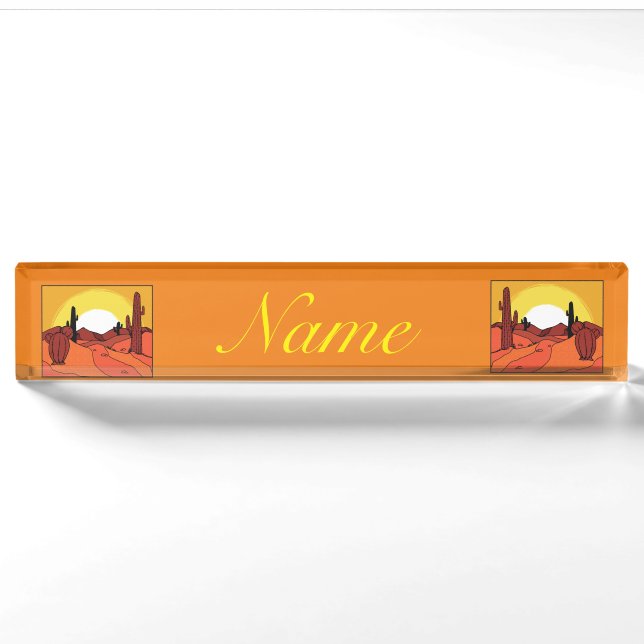 Porte-nom Cactus Sunset Thunder_Cove (Devant)