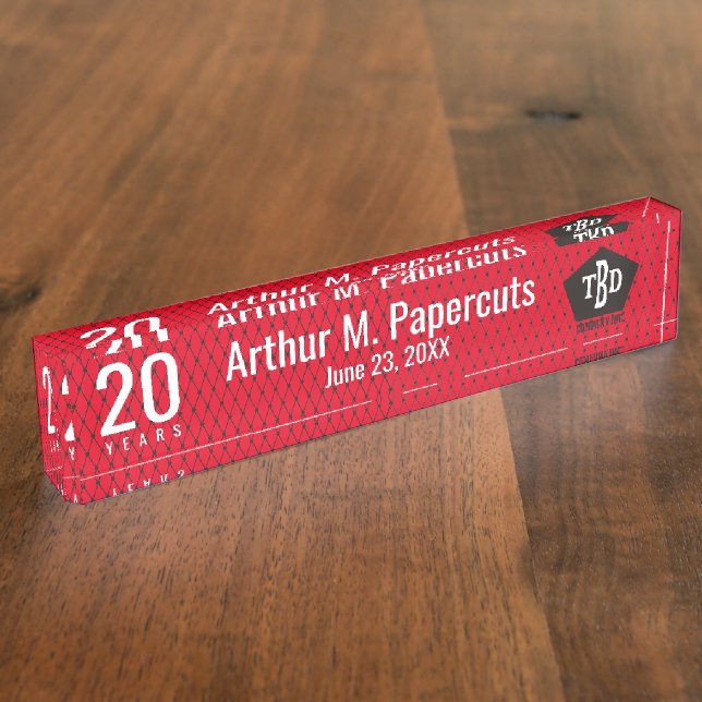 Porte-nom Cadeau d'anniversaire personnalisé pour les employ (Taille)