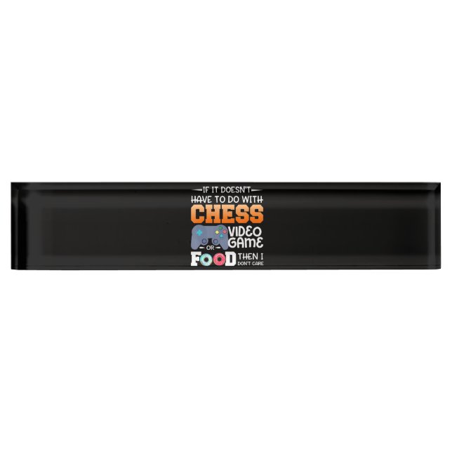 Porte-nom Cadeau d'échecs | Jeu Vidéo D'Échecs Ou Conception (Devant)