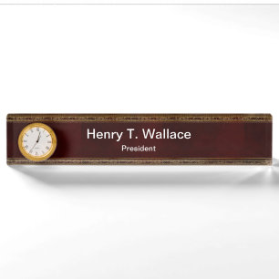 Porte-nom Cadeau exécutif classique iDea avec horloge