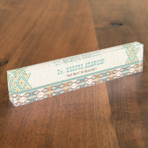 Porte-nom Cadeaux de bureau de la tribu des Boho du sud-oues