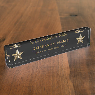 Porte-nom Cadre d'entreprise d'étoile d'or