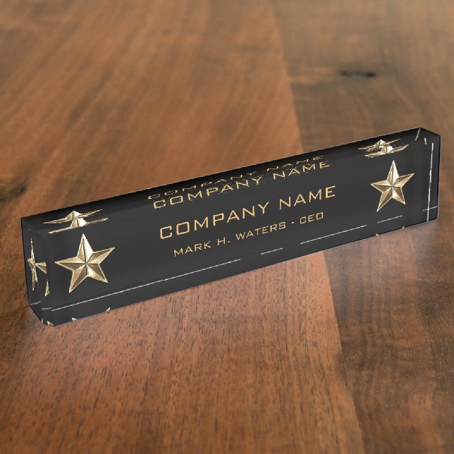 Porte-nom Cadre d'entreprise d'étoile d'or (Taille)