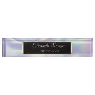 Porte-nom Cadre holographique élégant et stylé