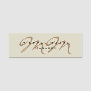Porte-nom Calligraphie classique Monogramme Pastel Couleur