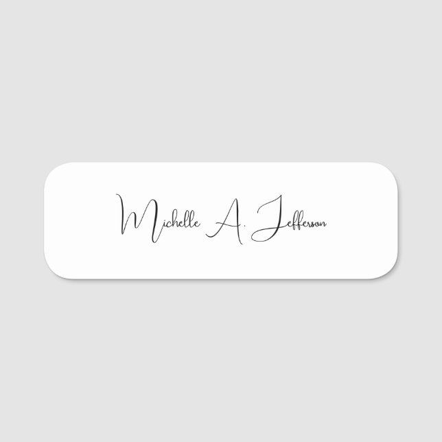 Porte-nom Calligraphie Cute Créative tendance personnalisée (Devant)