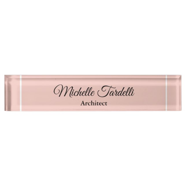 Porte-nom Calligraphie minimaliste de script moderne (Devant)