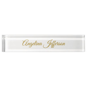 Porte-nom Calligraphie professionnelle Elegant or couleur