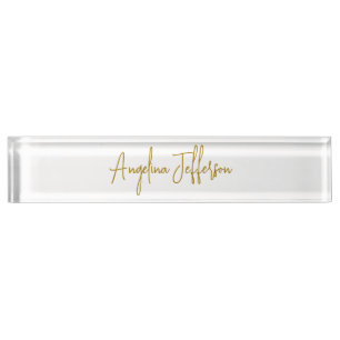 Porte-nom Calligraphie professionnelle Elegant or couleur