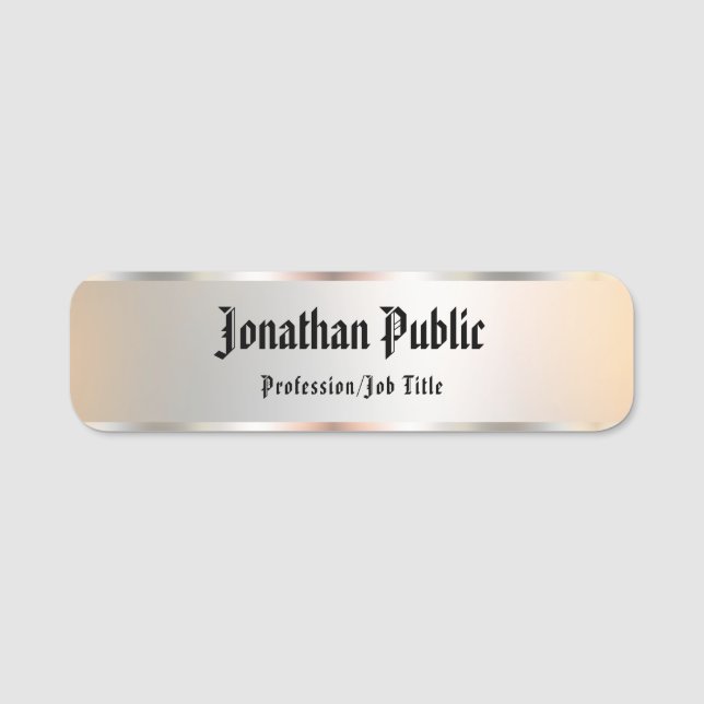 Porte-nom Calligraphie Texte du script Texte Faux Modèle Arg (Devant)