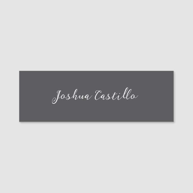 Porte-nom Calligraphy Simple Grey Professional Name (Devant)