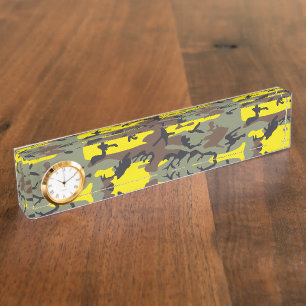 Porte-nom Camouflage jaune et Brown, Militaire, Armée