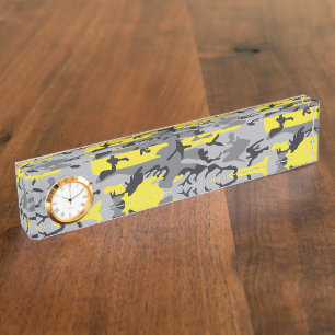 Porte-nom Camouflage jaune et gris, Militaire, Armée