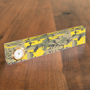 Porte-nom Camouflage jaune et vert, Militaire, Armée