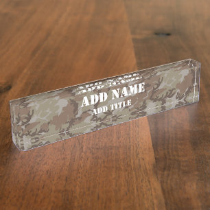 Porte-nom Camouflage militaire du désert de Woodland