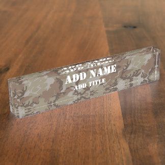 Porte-nom Camouflage militaire du désert de Woodland