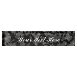 Porte-nom Camouflage moderne Camo-noir et gris foncé