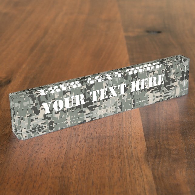 Porte-nom Camouflage numérique du symbole étoile (Taille)